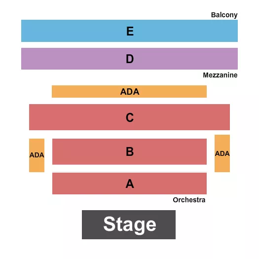 seating chart for Stage West At Herberger Theater Center - Zone A-E - eventticketscenter.com